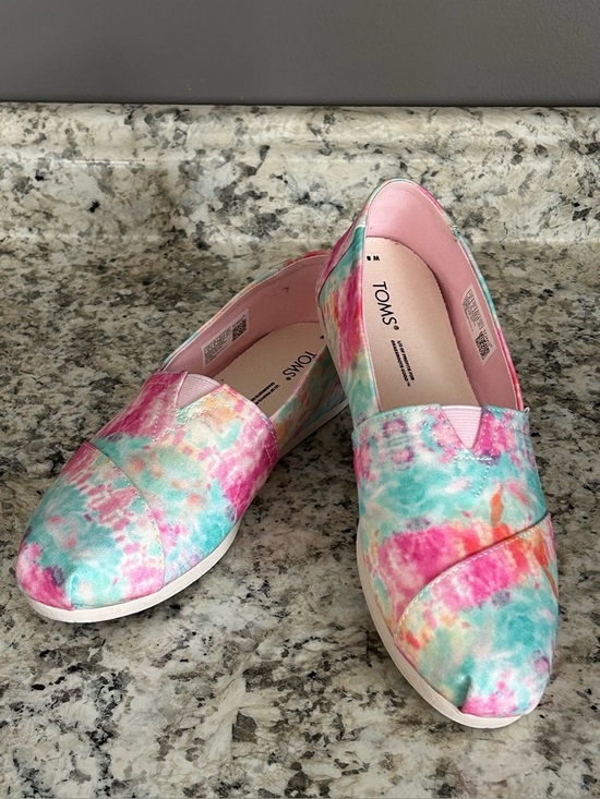 Toms Shoes - Toms Like New Alpargata Tie Dye Print Aloe Green Canvas Slip Ons Loafers Size 8